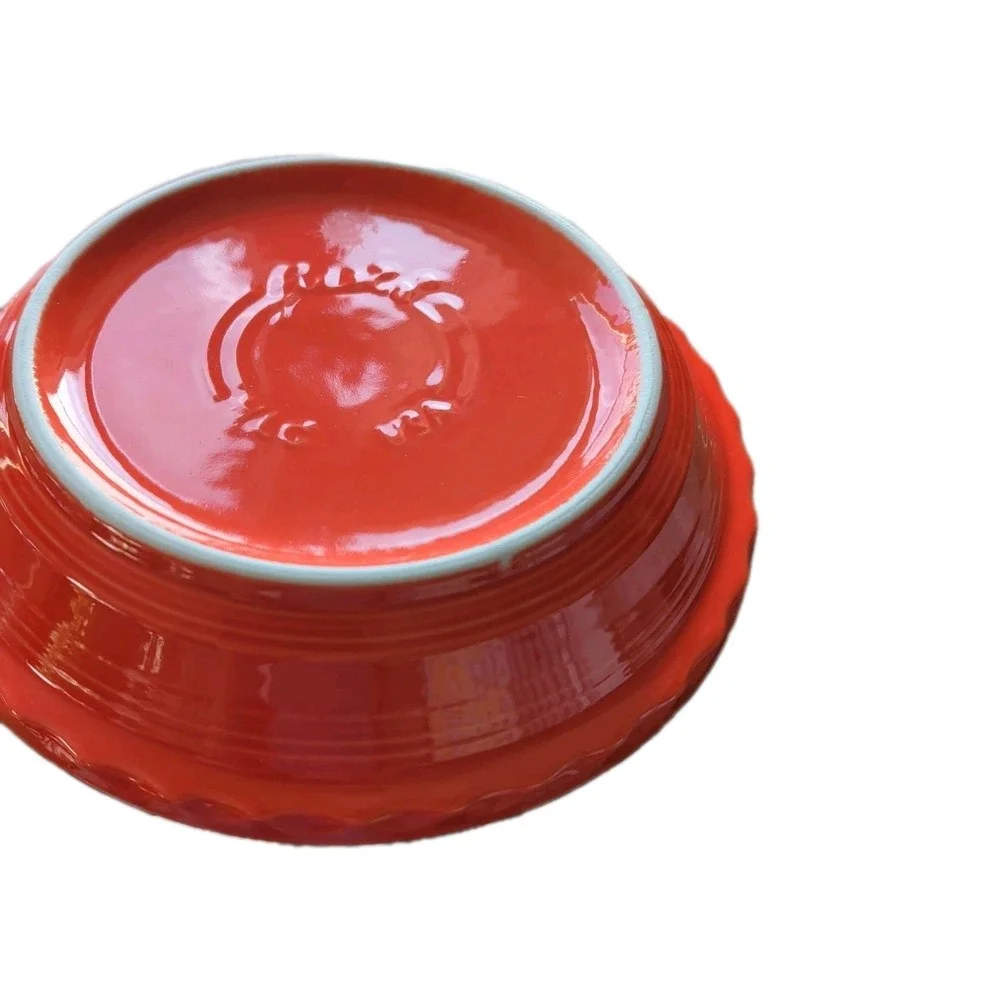 Fiestaware Pie Dish 10 1/4 Deep Holds 44oz HLC Retired Color Tangerine/Persimmon